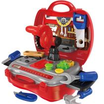 Maleta de Brinquedo Didática para crianças Workshop Jr Construtor Caixa de ferramentas Infantil c/ 19 Itens - Multikids
