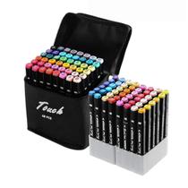 Maleta De Canetinhas Coloridas 48 Cores Para Desenho Marcador Profissional e Escolar Duas Pontas Hidrográfica Touch Swee