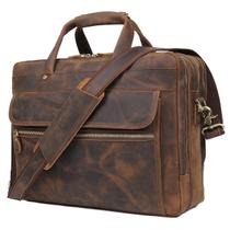 Maleta de Couro Augus para Homens - Marrom 15,6" - Ideal para Viagens de Negócios Maleta de Couro Augus para Homens - Marrom 15,6" - Ideal para Viagens de Negócios