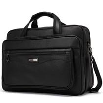 Maleta de couro CLUCI para homens com laptop de 15,6" preta Maleta de couro CLUCI para homens com laptop de 15,6" preta
