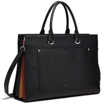 Maleta de couro CLUCI para laptop feminino de 15,6" preta