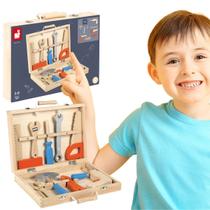 Maleta de Ferramenta Brinquedo Desenvolvimento Motor Madeira