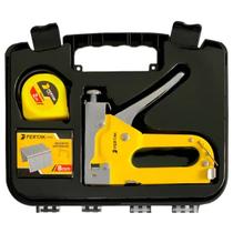 Maleta de Grampeador até 14mm com Grampos Trena 2 Metros Ajuste de Pressão Fertak