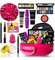 Maleta de Maquiagem Adulto + touca de Cetim BZ69-6 - Pele Branca Maleta de Maquiagem Adulto + touca de Cetim BZ69-6 - Pele Branca