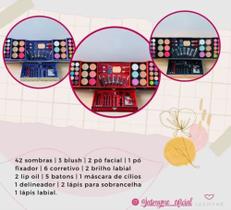 Maleta De Maquiagem Grande Kit Profissional Completa Cheia Jasmyne - JS06059