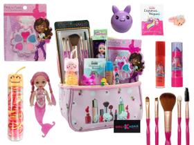 Maleta de maquiagem infantil completa bonequinha