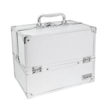 Maleta De Maquiagem Joias Vazia 6 Bandejas Com Fechadura