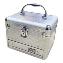maleta de maquiagem Mala de maquiagens vazia com gaveta em aluminio Resistente, ideal esmaltes makes