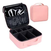 Maleta De Maquiagem Para Maquiador Manicure e Viagem Divisória Ajustável Tamanho P - Rosa Maleta De Maquiagem Para Maquiador Manicure e Viagem Divisória Ajustável Tamanho P - Rosa