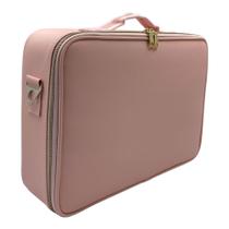 Maleta de Maquiagem Profissional Com Divisória Organização Make Grande Rosa Com Dourado BL1220 Maleta de Maquiagem Profissional Com Divisória Organização Make Grande Rosa Com Dourado BL1220