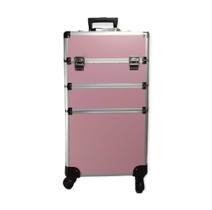 Maleta de Maquiagem Profissional Com Divisórias e Rodinhas 3 Andar