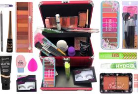Maleta de maquiagem profissional Rubys Luisance Jasmyne Macrilan completa paleta pincel sombra blush