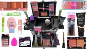 Maleta de maquiagem profissional Rubys Luisance Jasmyne Macrilan completa paleta pincel sombra blush