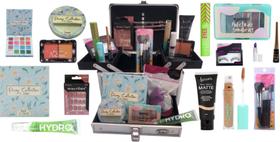 Maleta de maquiagem profissional Rubys Luisance Jasmyne Macrilan completa paleta pincel sombra blush