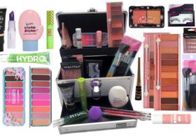 Maleta de maquiagem profissional Rubys Luisance Jasmyne Macrilan completa paleta pincel sombra blush Maleta de maquiagem profissional Rubys Luisance Jasmyne Macrilan completa paleta pincel sombra blush