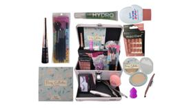 Maleta de maquiagem profissional Rubys Luisance Jasmyne Macrilan completa paleta pincel sombra blush Maleta de maquiagem profissional Rubys Luisance Jasmyne Macrilan completa paleta pincel sombra blush