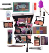 Maleta de maquiagem profissional Rubys Luisance Jasmyne Macrilan completa paleta pincel sombra blush