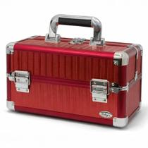 Maleta de Maquiagem Rubys Vermelha e Prata com 2 Bandejas Fs-1160ff Maleta de Maquiagem Rubys Vermelha e Prata com 2 Bandejas Fs-1160ff