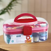 Maleta de Medicamentos Caixa Cosmetic Box Primeiros Socorros Tamanho Grande, Media,Pequena e Transparente