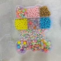 Maleta de Miçangas para Crianças com 800pçs para confecção de Pulseiras