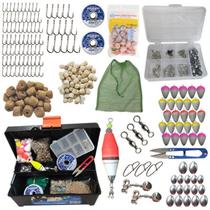 Maleta de Pesca Caixa Completa Anzois Tralha +144 Itens