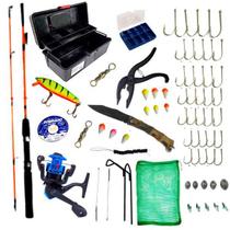 Maleta De Pesca Completa Vara Molinete Com Acessórios