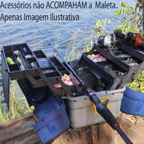 Maleta De Pesca Grande 6 Bandejas + Enrolador de linha