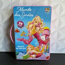 Maleta de pintura barbie sereia 68 peças estojo de colorir com alça com lápis canetinha desenho
