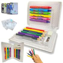 Maleta de Pintura Infantil 18 Peças Kit 6 Unidades Cores Vibrantes Aprender Brincando
