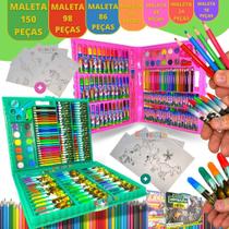 Maleta De Pintura Infantil Estojo Para Colorir Com Desenho F114 - Amoria