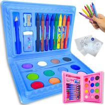 Maleta De Pintura Infantil Kit Escolar Estojo Para Colorir