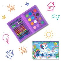 Maleta de Pintura Infantil Reino dos Unicórnios 24 peças