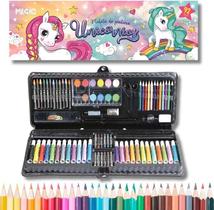 Maleta de Pintura Infantil Unicórnio 92 Peças Kit Artístico Completo Magic +3 Anos Maleta de Pintura Infantil Unicórnio 92 Peças Kit Artístico Completo Magic +3 Anos