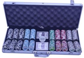 Maleta de Pôquer com 500 Fichas holográficas em cerâmica 13g