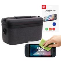 Maleta de Transporte Case Bag de Viagem Mala Protetora Película Vidro Temperado 9H para Switch 2