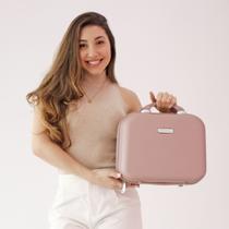 Maleta de Viagem Frasqueira Feminina Necessaire de Mão Bordo Rígida ABS Divisória Interna para Acessórios Roupas