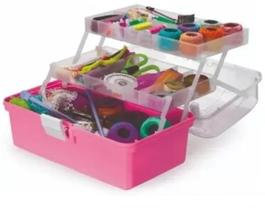 Maleta Divisórias 34x20 Manicure Pesca Costura Organizadora Mega Box