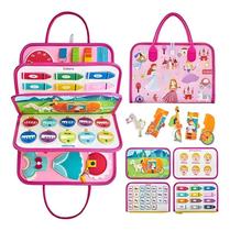 Maleta Educativa Pedagógico Infantil Princesas Brinquedo Rosa Maleta Educativa Pedagógico Infantil Princesas Brinquedo Rosa