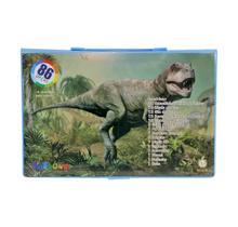 Maleta escolar estampa dinossauro com 86 peças
