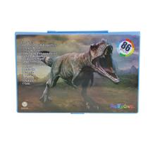 Maleta escolar estampa dinossauro com 86 peças