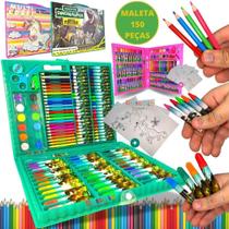 Maleta Escolar Infantil Pintura 150 Peças Pintar Desenhar - Fun Game