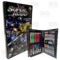 Maleta escolar toyking super robo tkcr03 48 pecas