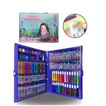 Maleta Estojo Artistico 168 Pçs Escolar Sereia Pintura Color Toy King Maleta Estojo Artistico 168 Pçs Escolar Sereia Pintura Color Toy King