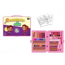 Maleta Estojo de Pintura Infantil 86 Peças Divertida Grande Educativa Rosa ou Azul ENVIO RÁPIDO