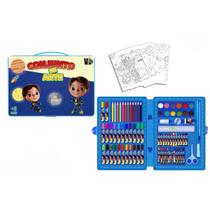 Maleta Estojo de Pintura Infantil 86 Peças Divertida Grande Educativa Rosa ou Azul ENVIO RÁPIDO