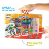 Maleta estojo Escolar kit com 68 Peças lapis canetinha Hero Squad