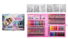 Maleta estojo kit de pintura infantil com 168 peças tk-cr19 toyking