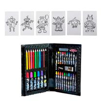 Maleta Estojo Pintura Robô Kit Infantil Escolar 48 Peças Maleta Estojo Pintura Robô Kit Infantil Escolar 48 Peças