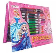 Maleta Estojo Princesas Completo 150 PÇS Escolar Pintura Infantil Presente Criança Desenhar Pintar +Gift Original - Crowned