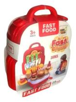 Maleta Fast Food De Brinquedo 3 Em 1 Mochila 29 Peças